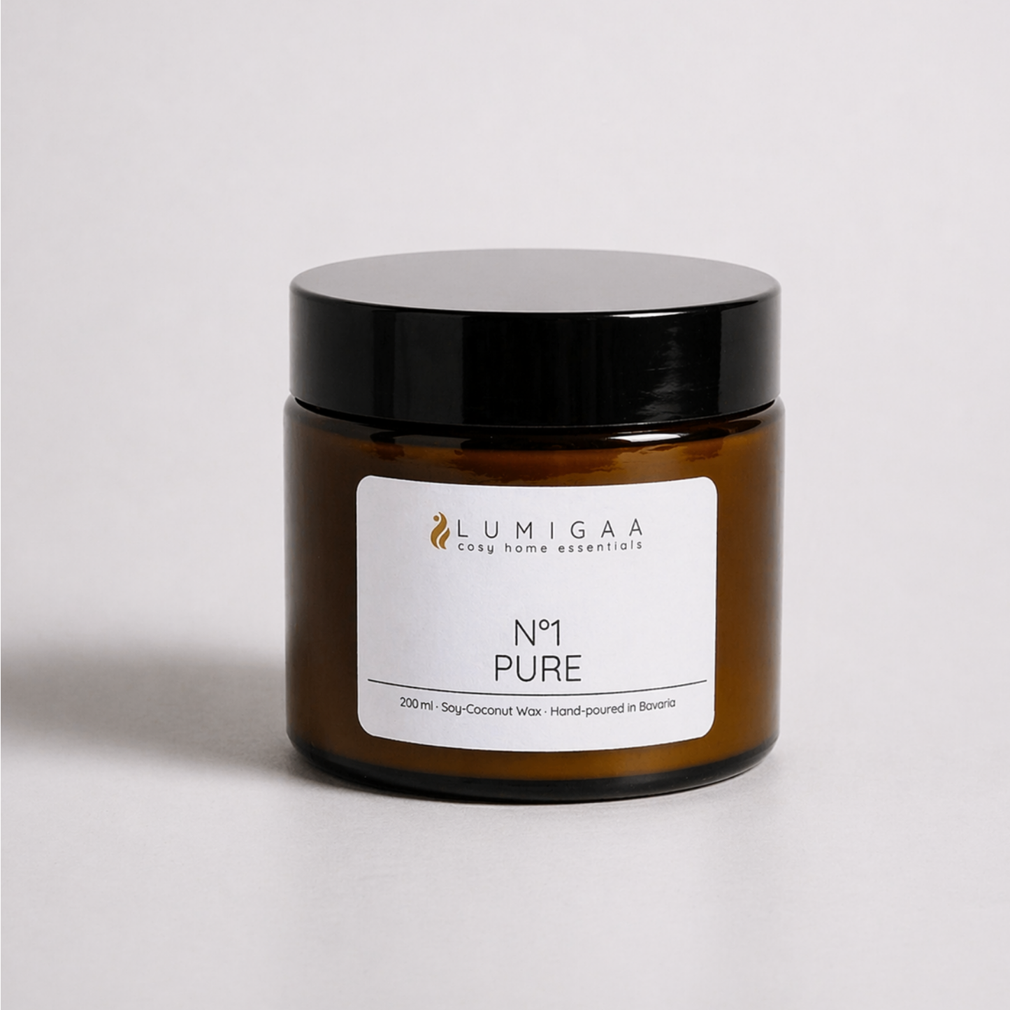 Kerze aus Soja-Kokosachs im Glas mit Deckel, OHNE Duft 